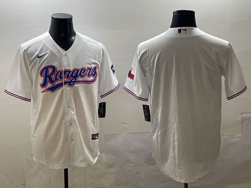 Men Texas Rangers Blank White Game 2025 Nike MLB Jersey style 1
